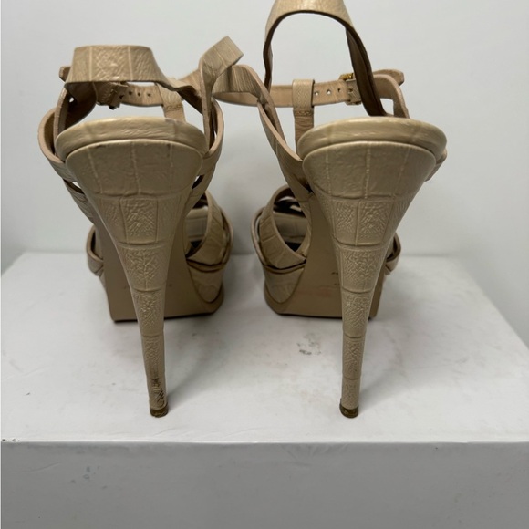 Authentic Saint Laurent Women's Tribute Leather Platform Sandals - Picture 5 of 7